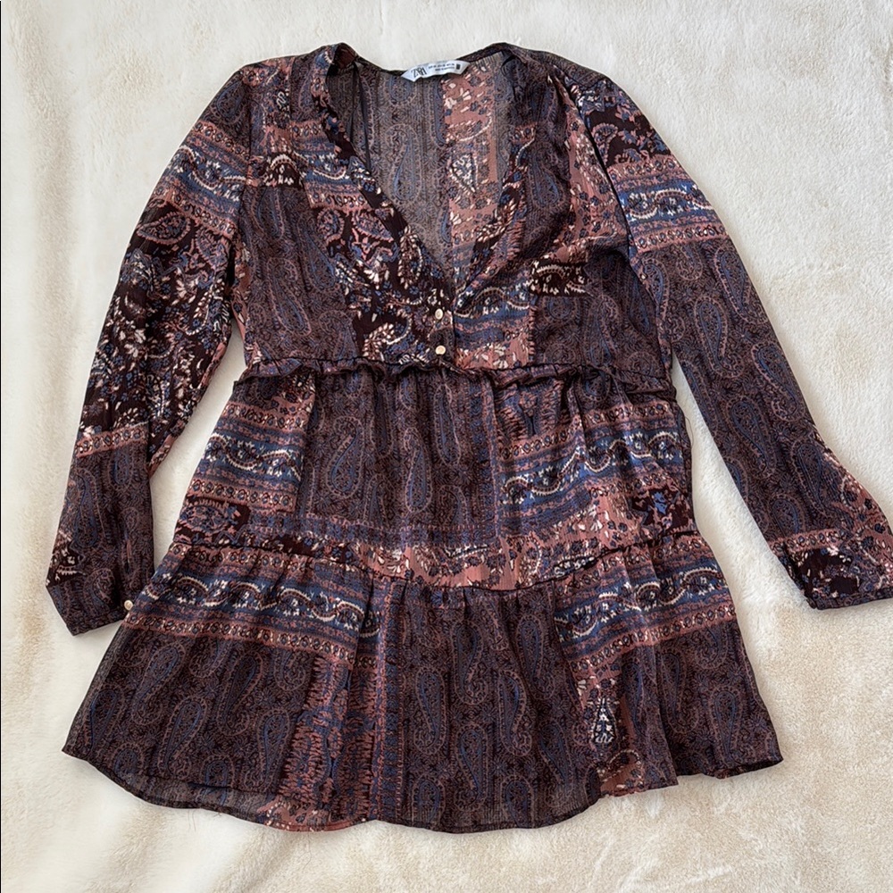 ZARA Long Sleeve Mini Dress